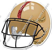 Football Helmet - Gold / Red w/ Variants