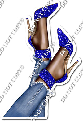 Dark Skin Tone Wearing Blue Heels w/ Variants