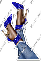 Dark Skin Tone Wearing Blue Heels w/ Variants