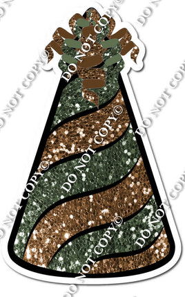 Sage & Chocolate Sparkle Party Hat w/ Variant