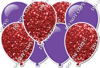 Flat Purple & Red Sparkle - Horizontal Balloon Panel