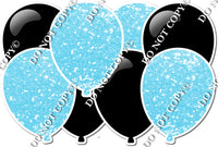 Black & Baby Blue - Horizontal Balloon Panel