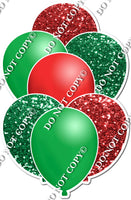 Sparkle Red & Green Sparkle Balloon Bundle