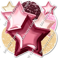 Champagne, Baby Pink, Burgundy Balloon & Star Bundle
