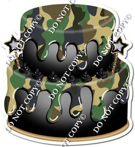 2 Tier Black & Camo Cake