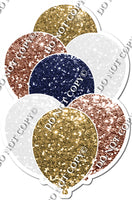 Gold, Navy Blue, & Rose Gold Balloon Bundle