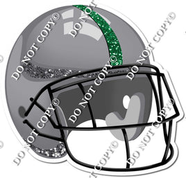 Football Helmet - Silver / Green w/ Variants
