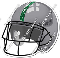 Football Helmet - Silver / Green w/ Variants