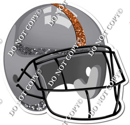 Football Helmet - Silver / Orange w/ Variants