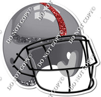 Football Helmet - Silver / Red w/ Variants