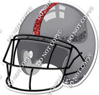 Football Helmet - Silver / Red w/ Variants