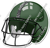 Football Helmet - Hunter Green / Silver w/ Variants