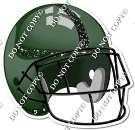 Football Helmet - Hunter Green / Black w/ Variants