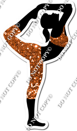 Dancer Pose - Yoga Silhouette Orange Sparkle w/ Variants