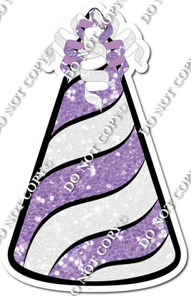 Lavender & White Sparkle Party Hat w/ Variant