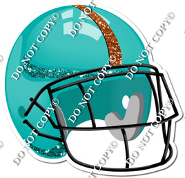 Football Helmet - Teal / Orange w/ Variants