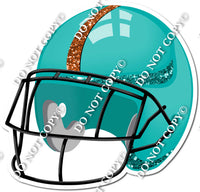 Football Helmet - Teal / Orange w/ Variants