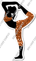 Dancer Pose - Yoga Silhouette Orange Sparkle w/ Variants