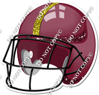 Football Helmet - Burgundy / Yellow w/ Variants