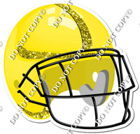 Football Helmet - Yellow / Yellow w/ Variants