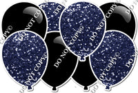 Black & Navy Blue - Horizontal Balloon Panel