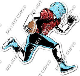 Football - Running Back - Baby Blue / Red w/ Variants