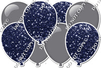 Grey & Navy Blue - Horizontal Balloon Panel