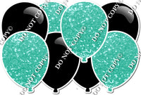 Black & Mint - Horizontal Balloon Panel