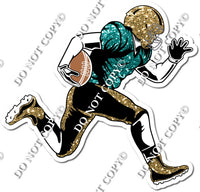 Football - Running Back - Gold / Teal w/ Variants