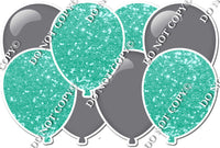Grey & Mint - Horizontal Balloon Panel