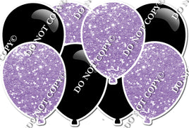 Black & Lavender - Horizontal Balloon Panel