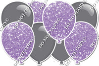 Grey & Lavender - Horizontal Balloon Panel