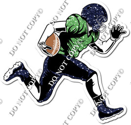 Football - Running Back - Navy Blue / Lime Green w/ Variants