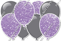 Grey & Lavender - Horizontal Balloon Panel