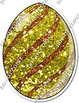 Yellow & Red Sparkle Easter Egg - Angled Lines w/ Variants