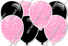 Black & Baby Pink - Horizontal Balloon Panel