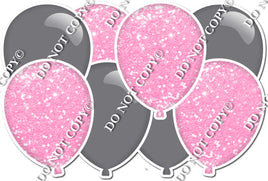 Grey & Baby Pink - Horizontal Balloon Panel