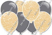 Grey & Champagne - Horizontal Balloon Panel