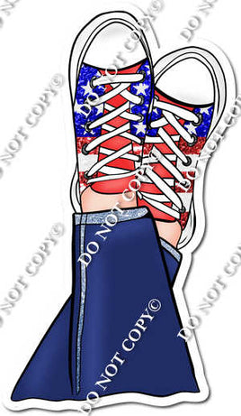 Light Skin Tone Wearing American Flag Shoes w/ Variants
