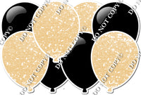 Black & Champagne - Horizontal Balloon Panel