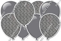 Grey & Diamond Plate - Horizontal Balloon Panel
