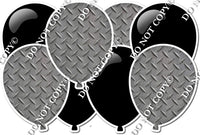 Black & Diamond Plate - Horizontal Balloon Panel