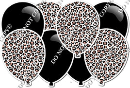 Black & White Leopard - Horizontal Balloon Panel