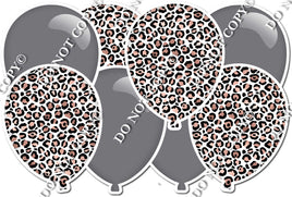 Grey & White Leopard - Horizontal Balloon Panel