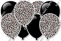 Black & White Leopard - Horizontal Balloon Panel