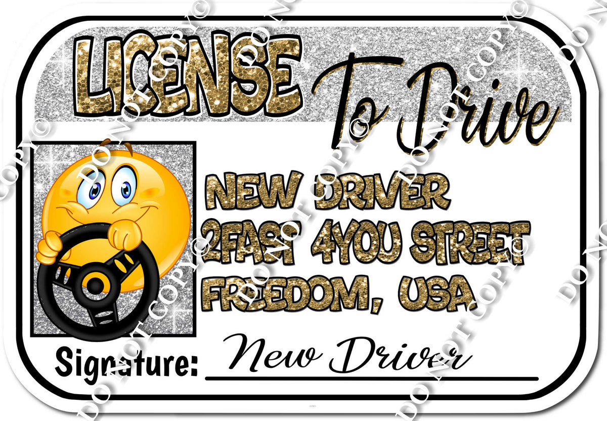 Swag License License with Emoji - No Heart Eyes| Sign Swag USA