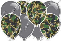 Grey & Camo - Horizontal Balloon Panel