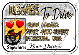 License with Emoji - With Heart Eyes