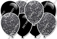 Black & Silver - Horizontal Balloon Panel