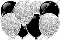 Black & Light Silver - Horizontal Balloon Panel